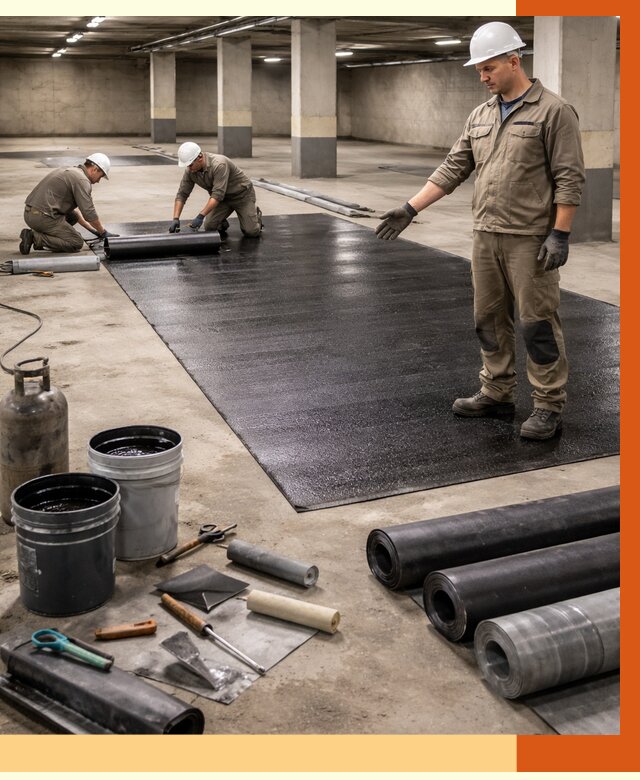 Гидроизоляция паркинга в Мичуринске от 1242 руб/м² — профессиональная защита | ТепломастерМчр