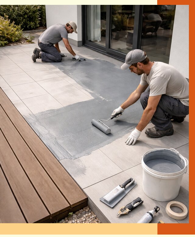 Гидроизоляция террасы в Мичуринске под ключ от 7766 руб./м² | ТепломастерМчр