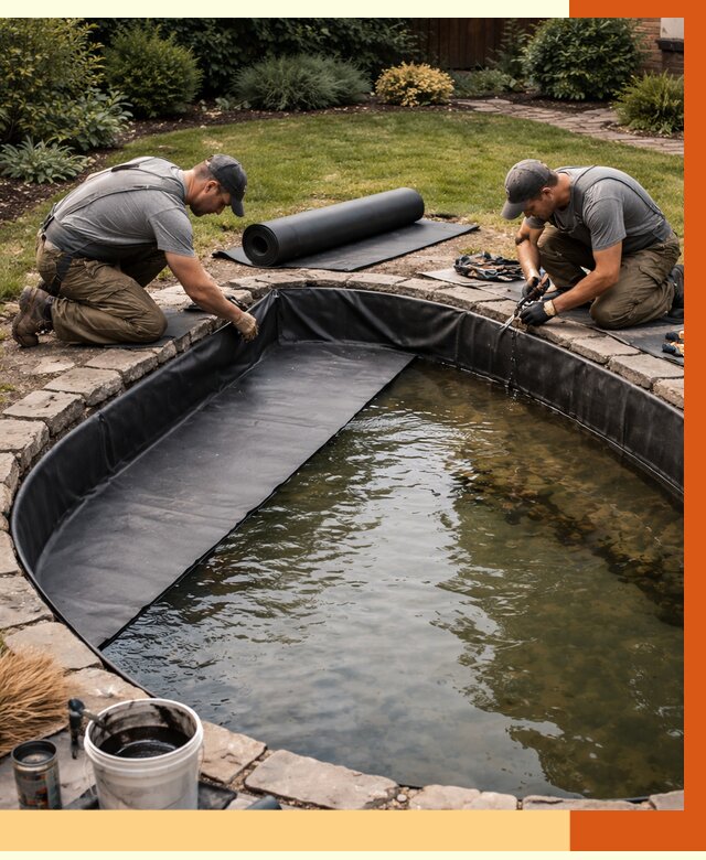 Гидроизоляция пруда в Мичуринске от 15531 руб. под ключ | ТепломастерМчр профессионально