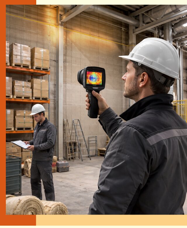 Тепловизионное обследование склада и выявление утечек в Мичуринске