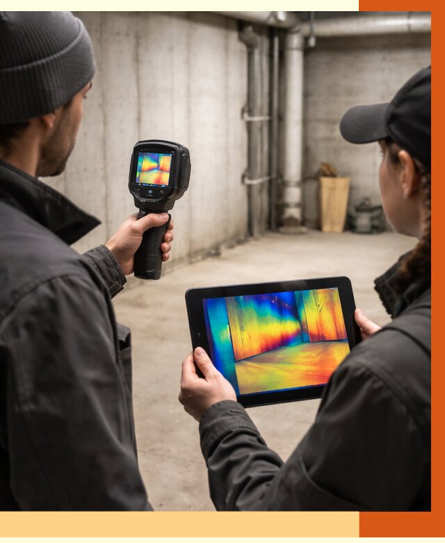 Тепловизионное обследование подвала в Мичуринске от 4659 руб. — проверка гидроизоляции | ТепломастерМчр