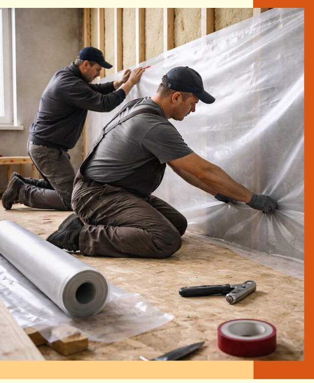 Монтаж пароизоляции в Мичуринске от 2589 руб. — установка и укладка под ключ | ТепломастерМчр