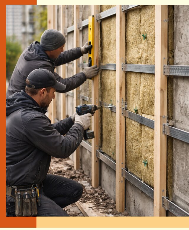 Монтаж обрешетки под утепление зданий и квартир в Мичуринске